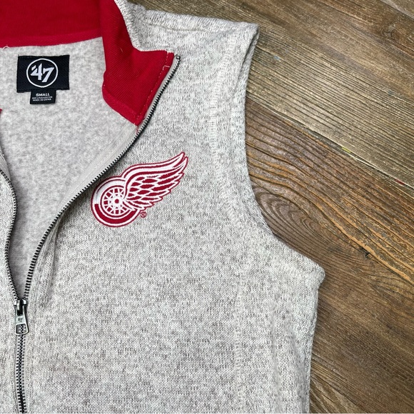 47 Brand Detroit Red Wings Anchor Kodiak Full Zip Vest Size S - Picture 6 of 9